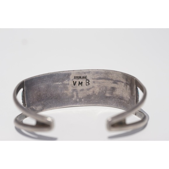 Valentino & Matilda Banteah - Zuni Native Sterling Silver Needle Point Bracelet - Picture 7 of 8
